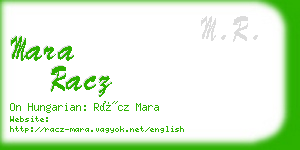 mara racz business card